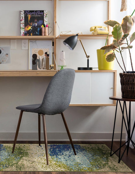 Blue 2' x 8' Estrella Runner Area Rug 100% Polypropylene Non-Shedding Stain Resistant Carpet Colorful Modern Abstract Design Easy Clean for Home Decor for Sale at Rug Engine