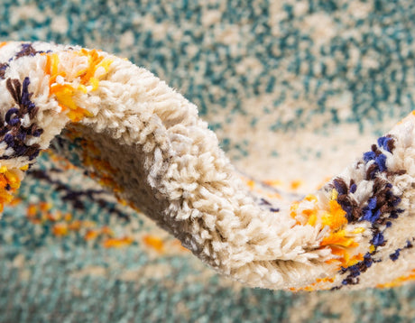 Beige 2' 2 x 6' 9 Estrella Runner Area Rug 100% Polypropylene Non-Shedding Stain Resistant Carpet Colorful Modern Abstract Design Easy Clean for Home Decor for Sale at Rug Engine