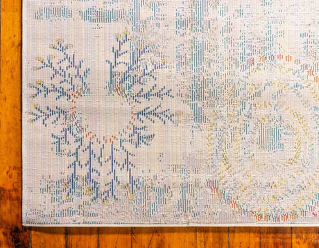 Beige 2' 2 x 6' 9 Estrella Runner Area Rug 100% Polypropylene Non-Shedding Stain Resistant Carpet Colorful Modern Abstract Design Easy Clean for Home Decor for Sale at Rug Engine