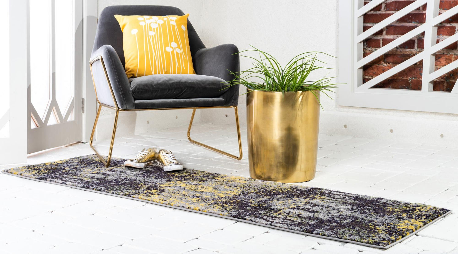 Multicolor 2' 2 x 6' 7 Estrella Runner Area Rug 100% Polypropylene Non-Shedding Stain Resistant Carpet Colorful Modern Abstract Design Easy Clean for Home Decor for Sale at Rug Engine