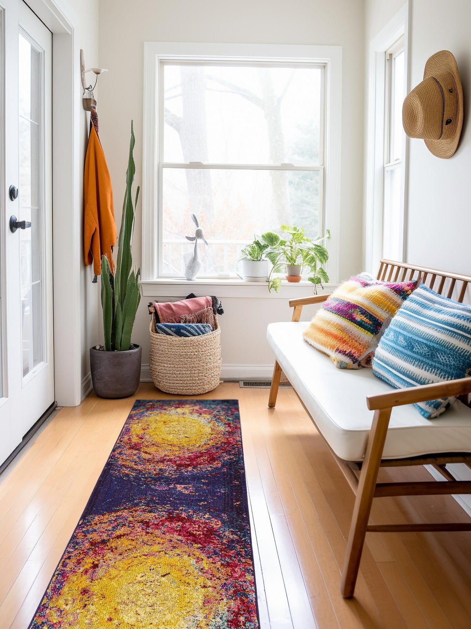 Multicolor 2' 2 x 6' 9 Estrella Runner Area Rug 100% Polypropylene Non-Shedding Stain Resistant Carpet Colorful Modern Abstract Design Easy Clean for Home Decor for Sale at Rug Engine