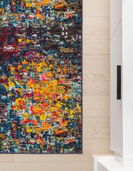 Multicolor 2' 7 x 10' Estrella Runner Area Rug 100% Polypropylene Non-Shedding Stain Resistant Carpet Colorful Modern Abstract Design Easy Clean for Home Decor for Sale at Rug Engine