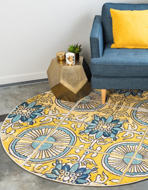 Gold 8' x 8' Estrella Round Rug