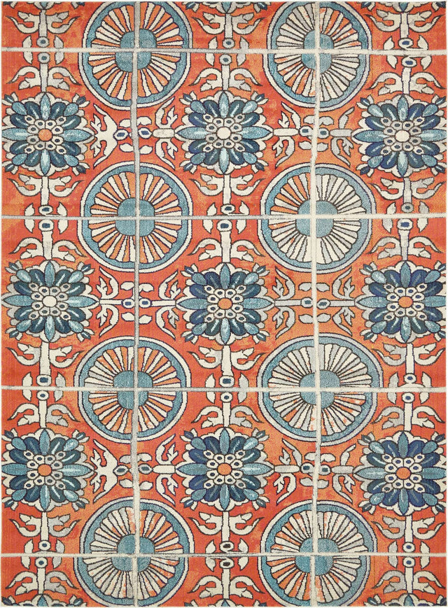 Orange 9' x 12' 2 Estrella Rectangle Rug