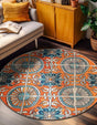 Orange 6' 1 x 6' 1 Estrella Round Rug
