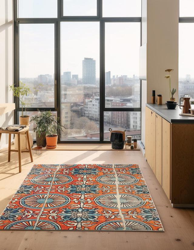 Orange 9' x 12' 2 Estrella Rectangle Rug