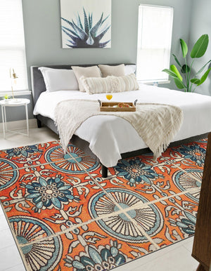 Orange 9' x 12' 2 Estrella Rectangle Rug