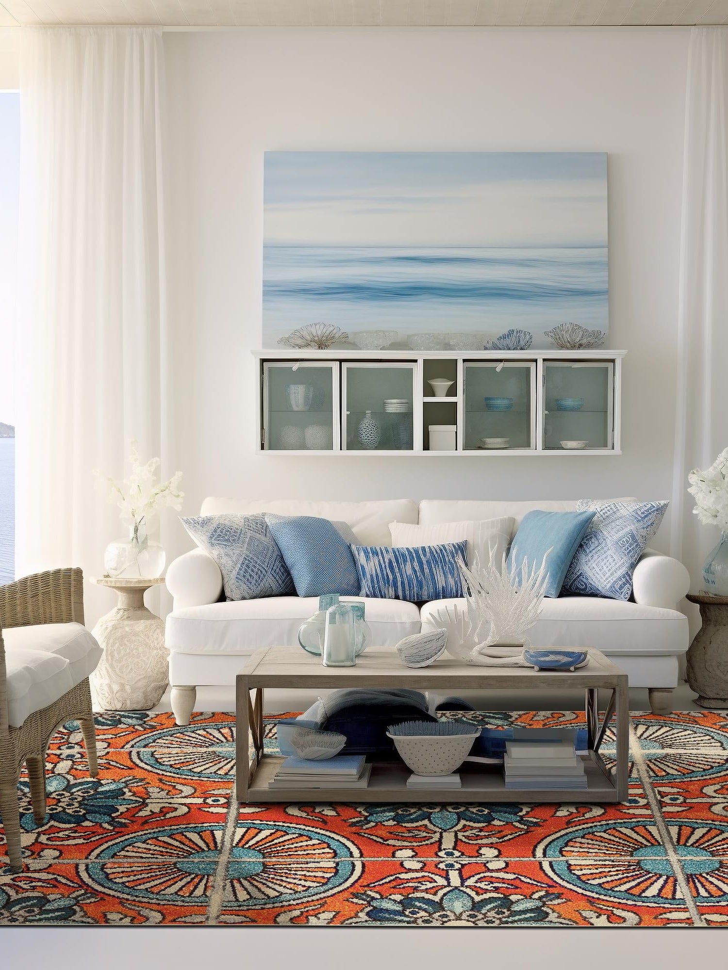 Orange 3' 3 x 5' 3 Estrella Rectangle Area Rug 100% Polypropylene Non-Shedding Stain Resistant Carpet Colorful Modern Abstract Design Easy Clean for Home Decor for Sale at Rug Engine