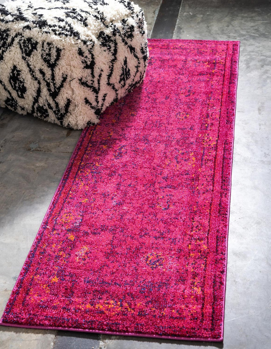 Magenta 2' 2 x 6' 9 Medici Runner Area Rug 100% Polypropylene Traditio ...