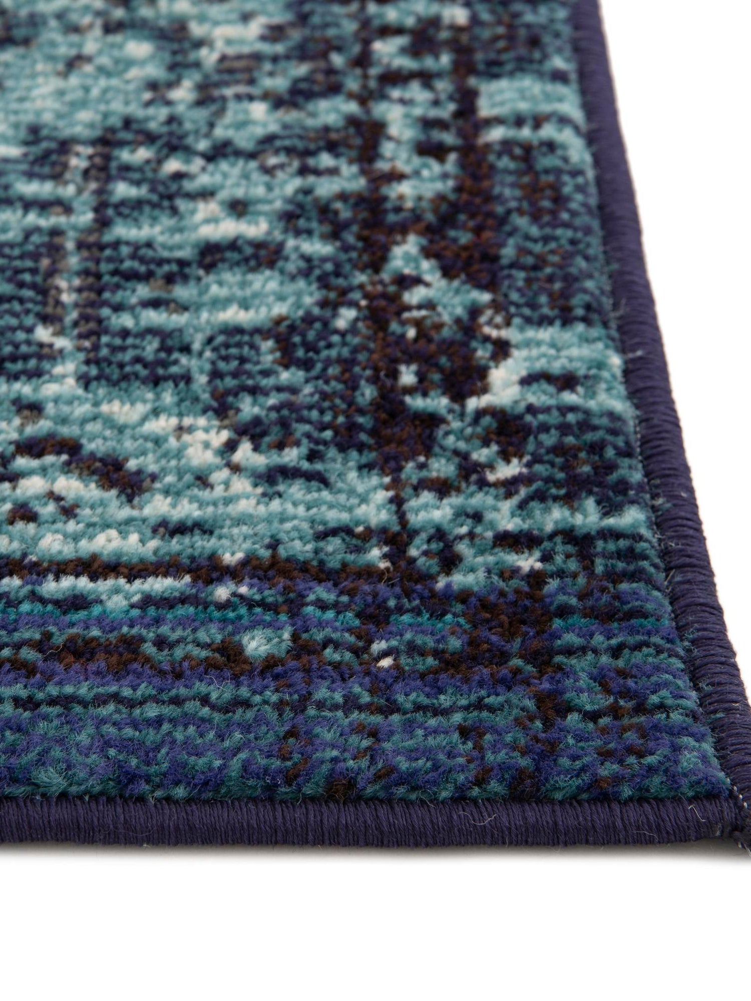 Blue 2' 7 x 10' Medici Runner Area Rug 100% Polypropylene Traditional Vintage Classic Carpet for Home Interior Design Decor for Sale at Rug Engine