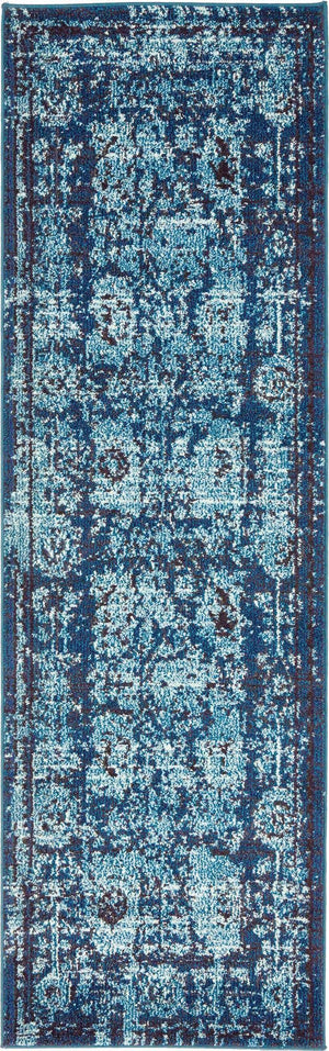 Blue 2' 2 x 6' 9 Medici Runner Area Rug 100% Polypropylene Traditional Vintage Classic Carpet for Home Interior Design Decor for Sale at Rug Engine