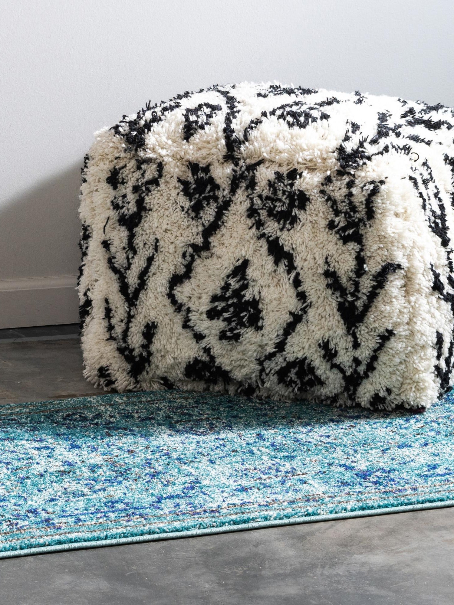 Light Blue 2' 7 x 10' Medici Runner Area Rug 100% Polypropylene Traditional Vintage Classic Carpet for Home Interior Design Decor for Sale at Rug Engine