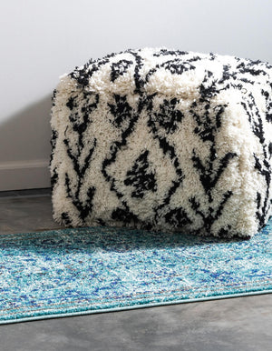 Light Blue 2' 7 x 10' Medici Runner Area Rug 100% Polypropylene Traditional Vintage Classic Carpet for Home Interior Design Decor for Sale at Rug Engine