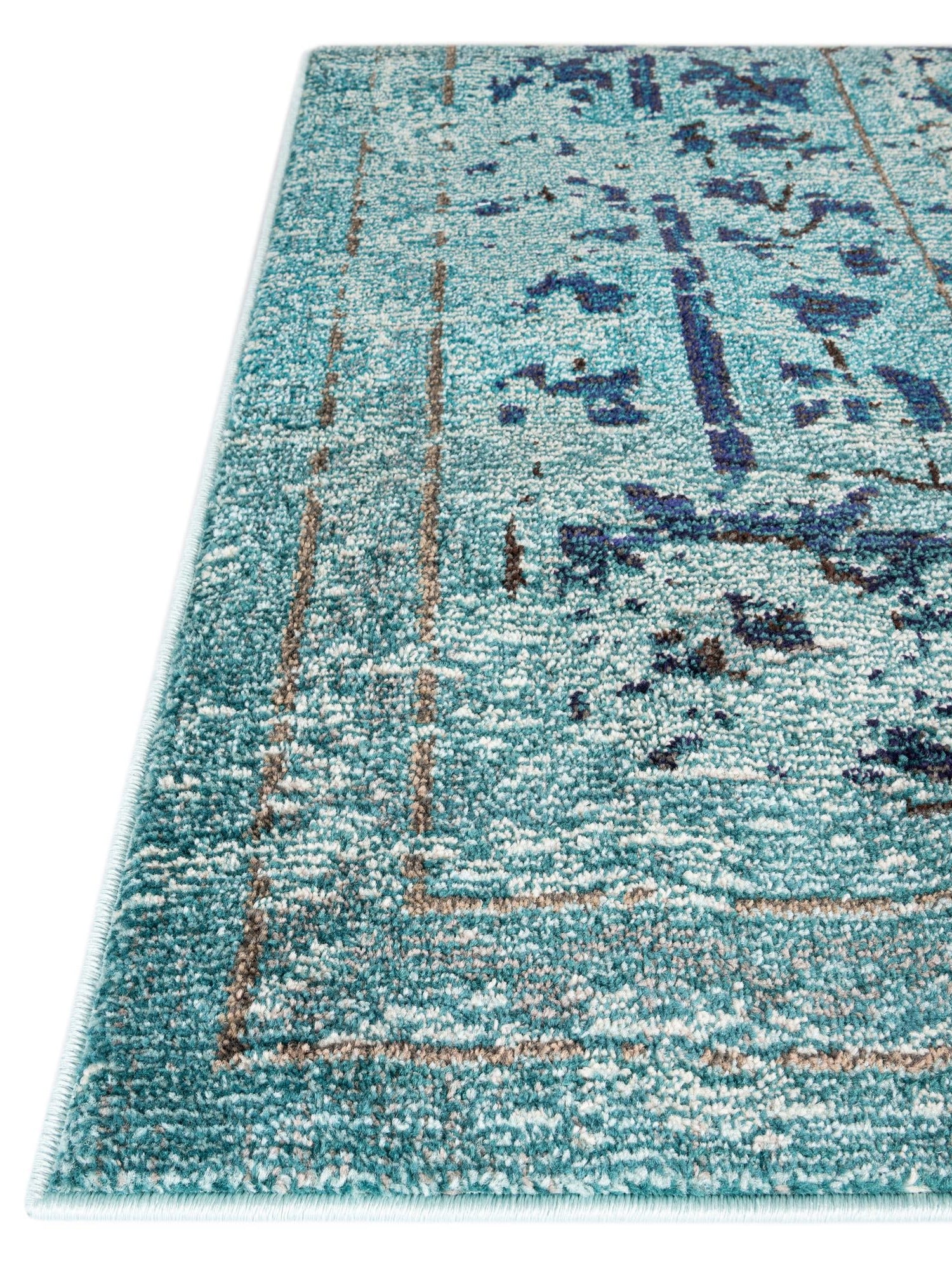 Light Blue 2' 7 x 10' Medici Runner Area Rug 100% Polypropylene Traditional Vintage Classic Carpet for Home Interior Design Decor for Sale at Rug Engine