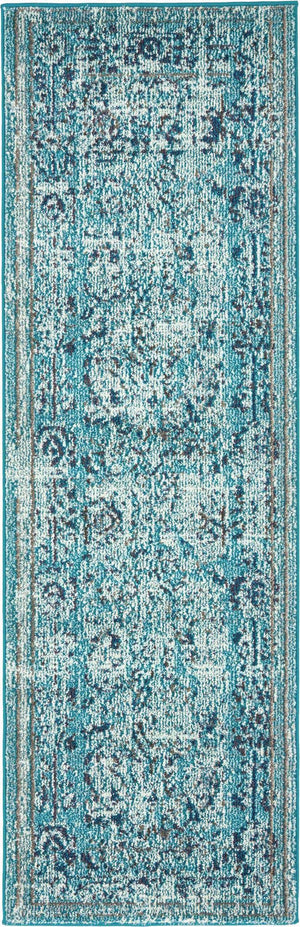 Light Blue 2' 2 x 7' Medici Runner Rug