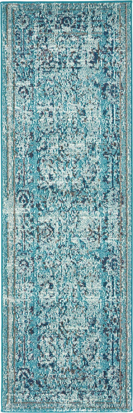 Light Blue 2' 2 x 6' 9 Medici Runner Area Rug 100% Polypropylene Traditional Vintage Classic Carpet for Home Interior Design Decor for Sale at Rug Engine