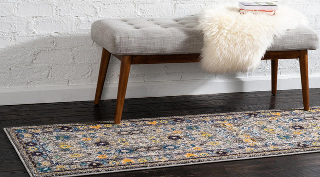 Gray 2' 7 x 10' Medici Runner Area Rug 100% Polypropylene Traditional Vintage Classic Carpet for Home Interior Design Decor for Sale at Rug Engine