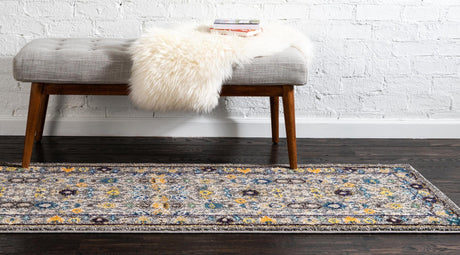 Gray 2' 2 x 6' 9 Medici Runner Area Rug 100% Polypropylene Traditional Vintage Classic Carpet for Home Interior Design Decor for Sale at Rug Engine