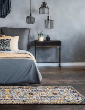 Gray 2' 2 x 6' 9 Medici Runner Area Rug 100% Polypropylene Traditional Vintage Classic Carpet for Home Interior Design Decor for Sale at Rug Engine