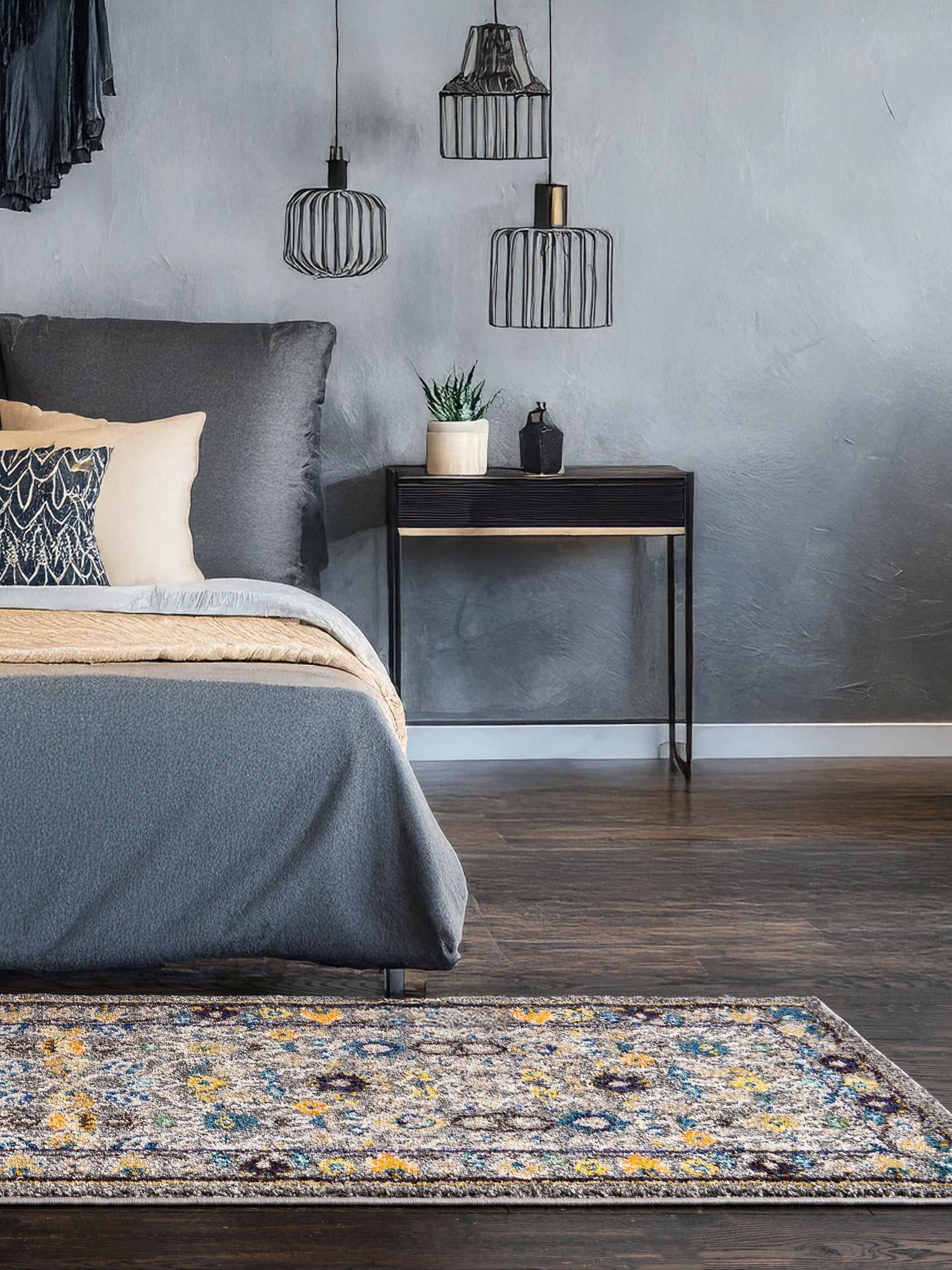 Gray 2' 7 x 10' Medici Runner Area Rug 100% Polypropylene Traditional Vintage Classic Carpet for Home Interior Design Decor for Sale at Rug Engine