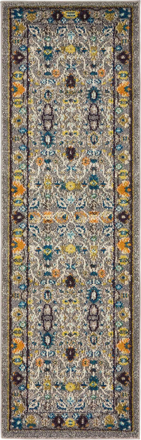 Gray 2' 2 x 6' 9 Medici Runner Area Rug 100% Polypropylene Traditional Vintage Classic Carpet for Home Interior Design Decor for Sale at Rug Engine
