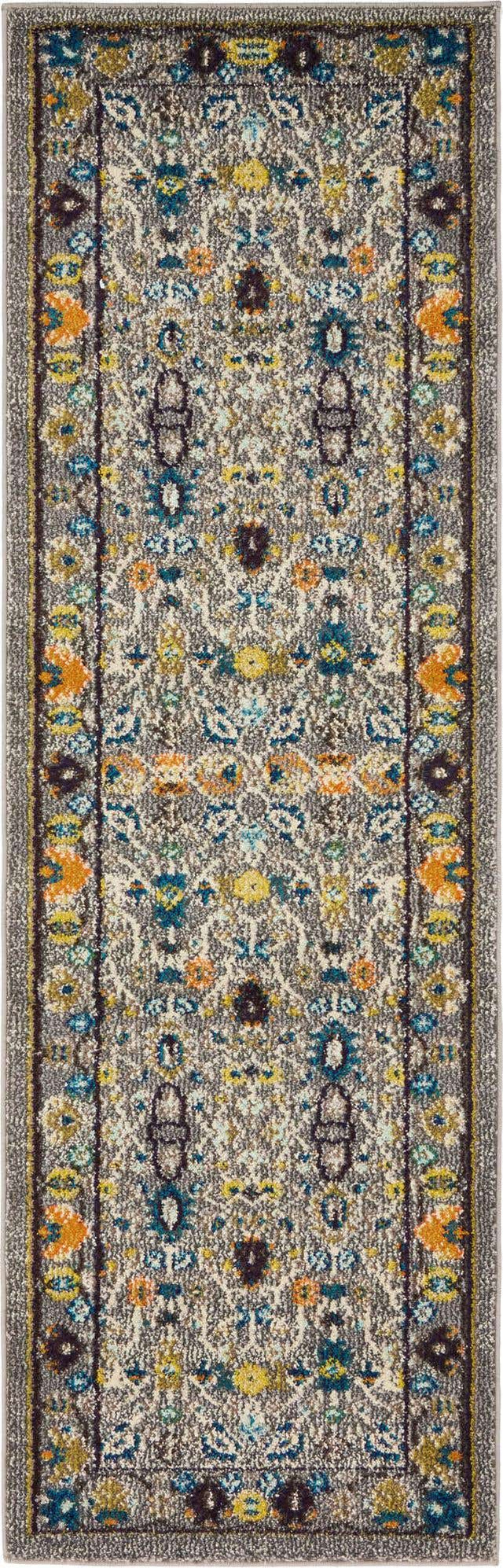 Gray 2' 2 x 6' 9 Medici Runner Area Rug 100% Polypropylene Traditional Vintage Classic Carpet for Home Interior Design Decor for Sale at Rug Engine