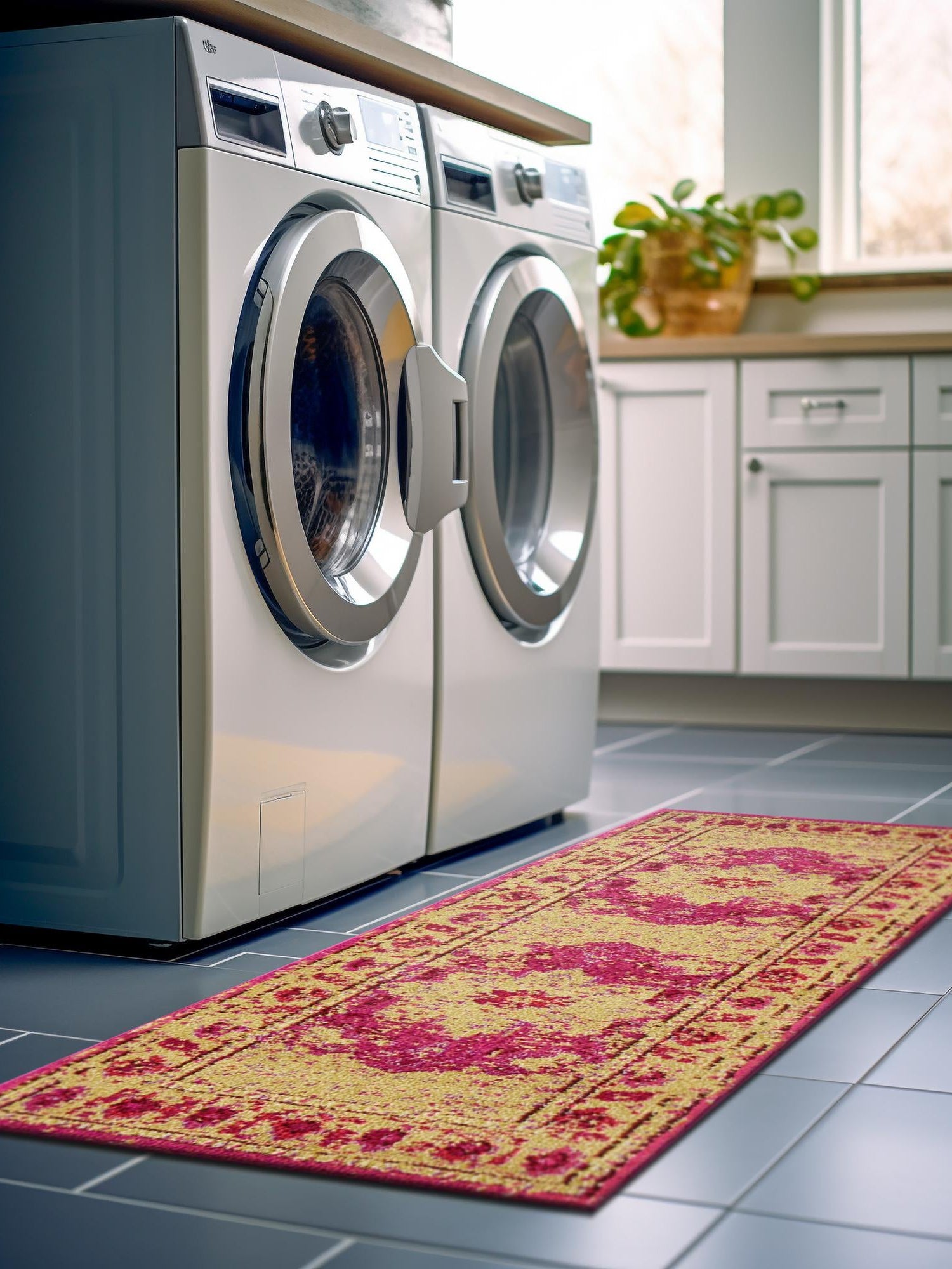 Pink 2' 7 x 10' Medici Runner Area Rug 100% Polypropylene Traditional Vintage Classic Carpet for Home Interior Design Decor for Sale at Rug Engine