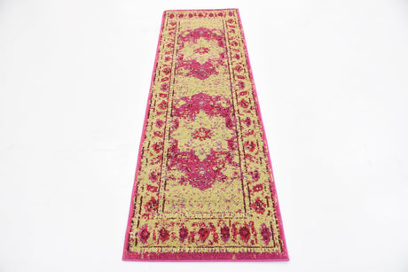Pink 2' 2 x 6' 9 Medici Runner Area Rug 100% Polypropylene Traditional Vintage Classic Carpet for Home Interior Design Decor for Sale at Rug Engine