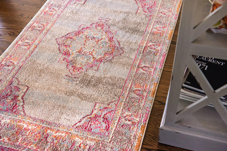 Light Blue 2' 7 x 10' Medici Runner Area Rug 100% Polypropylene Traditional Vintage Classic Carpet for Home Interior Design Decor for Sale at Rug Engine