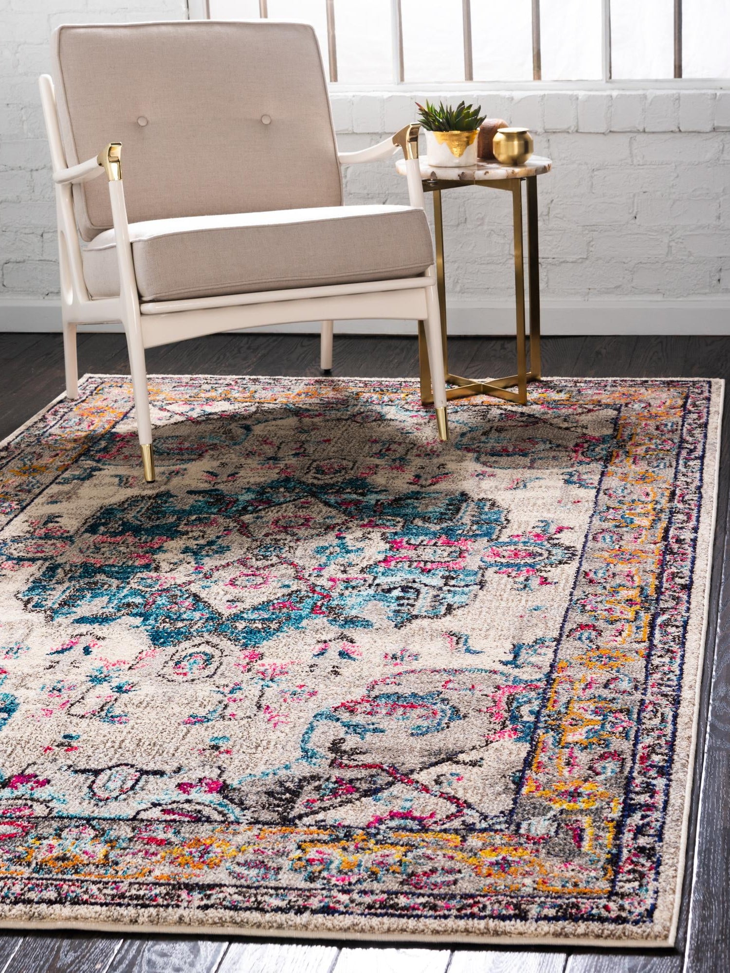 Beige 3' 3 x 5' 3 Medici Rectangle Area Rug 100% Polypropylene Traditional Vintage Classic Carpet for Home Interior Design Decor for Sale at Rug Engine