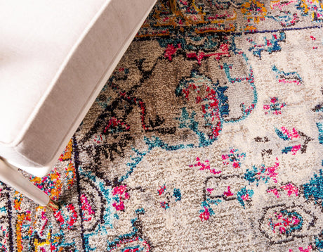 Beige 2' 7 x 10' Medici Runner Area Rug 100% Polypropylene Traditional Vintage Classic Carpet for Home Interior Design Decor for Sale at Rug Engine