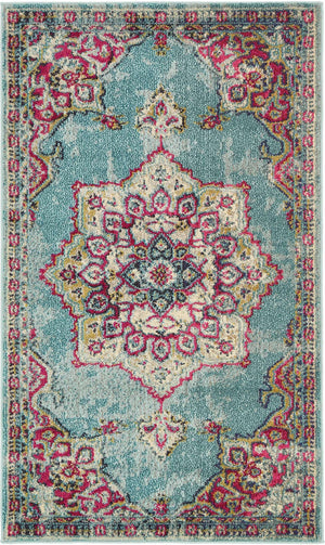 Light Blue 3' 3 x 5' 3 Medici Rectangle Area Rug 100% Polypropylene Traditional Vintage Classic Carpet for Home Interior Design Decor for Sale at Rug Engine