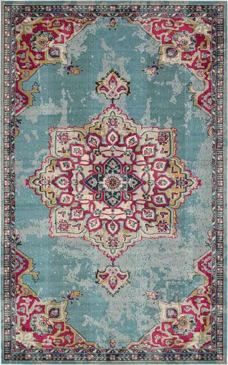 Light Blue 10' 6 x 16' 5 Medici Rectangle Area Rug 100% Polypropylene Traditional Vintage Classic Carpet for Home Interior Design Decor for Sale at Rug Engine