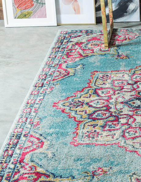 Light Blue 10' 6 x 16' 5 Medici Rectangle Area Rug 100% Polypropylene Traditional Vintage Classic Carpet for Home Interior Design Decor for Sale at Rug Engine