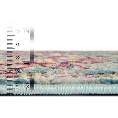 Light Blue 7' 1 x 10' Medici Rectangle Area Rug 100% Polypropylene Traditional Vintage Classic Carpet for Home Interior Design Decor for Sale at Rug Engine