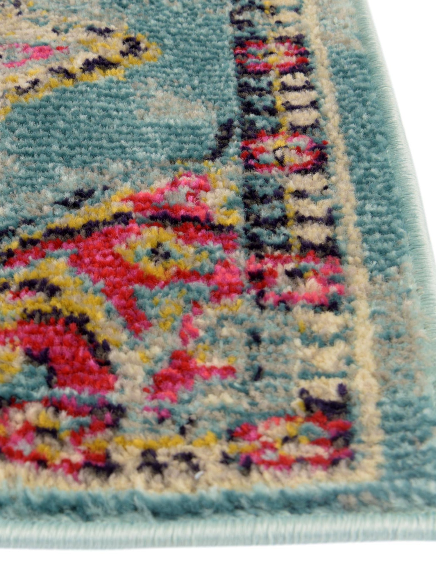 Light Blue 7' 1 x 10' Medici Rectangle Area Rug 100% Polypropylene Traditional Vintage Classic Carpet for Home Interior Design Decor for Sale at Rug Engine