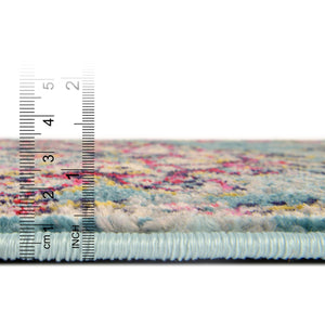 Light Blue 2' 2 x 6' 9 Medici Runner Area Rug 100% Polypropylene Traditional Vintage Classic Carpet for Home Interior Design Decor for Sale at Rug Engine