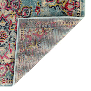 Light Blue 2' 7 x 10' Medici Runner Area Rug 100% Polypropylene Traditional Vintage Classic Carpet for Home Interior Design Decor for Sale at Rug Engine