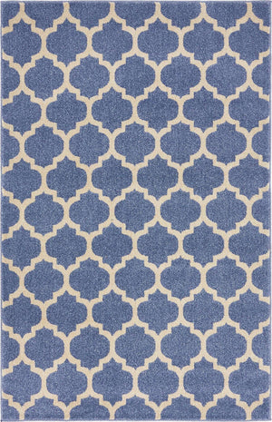 Light Blue 4' 1 x 6' 1 Trellis Rectangle Area Rug