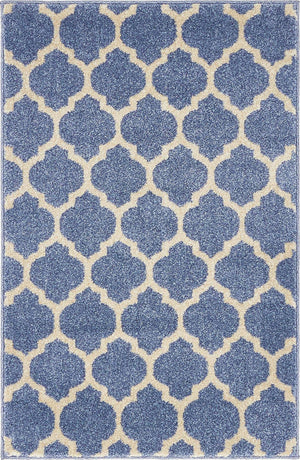 Light Blue 2' x 3' 1 Trellis Rectangle Area Rug