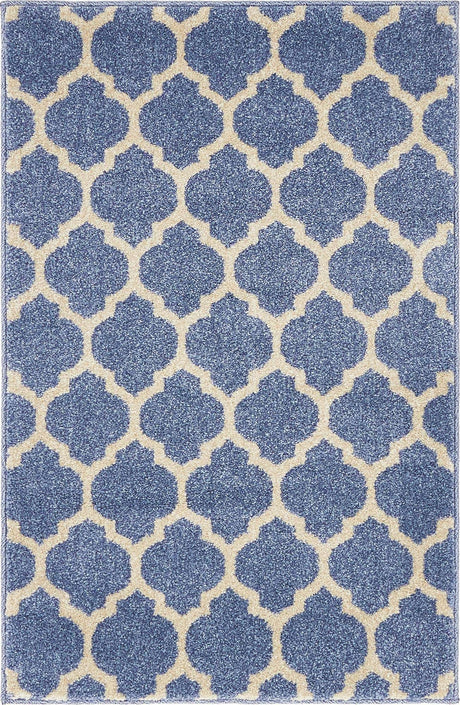 Light Blue 2' x 3' 1 Trellis Rectangle Area Rug