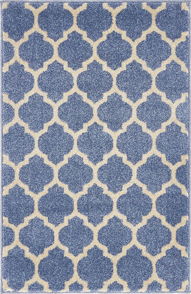 Light Blue 2' x 3' 1 Trellis Rectangle Area Rug