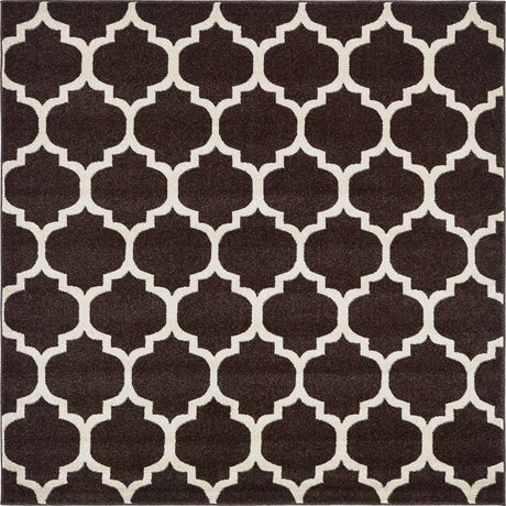 Chocolate Brown 6' 1 x 6' 1 Trellis Square Area Rug