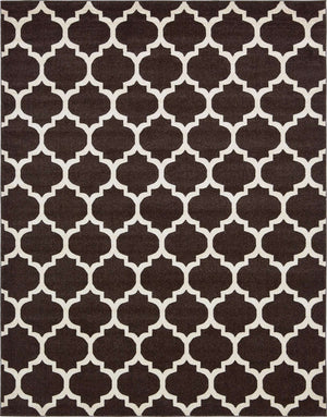 Chocolate Brown 7' 10 x 10' Trellis Rectangle Area Rug