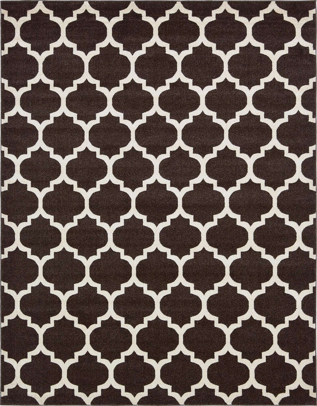 Chocolate Brown 7' 10 x 10' Trellis Rectangle Area Rug