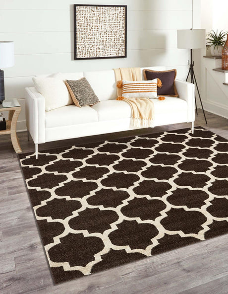 Chocolate Brown 10' x 10' Trellis Square Area Rug