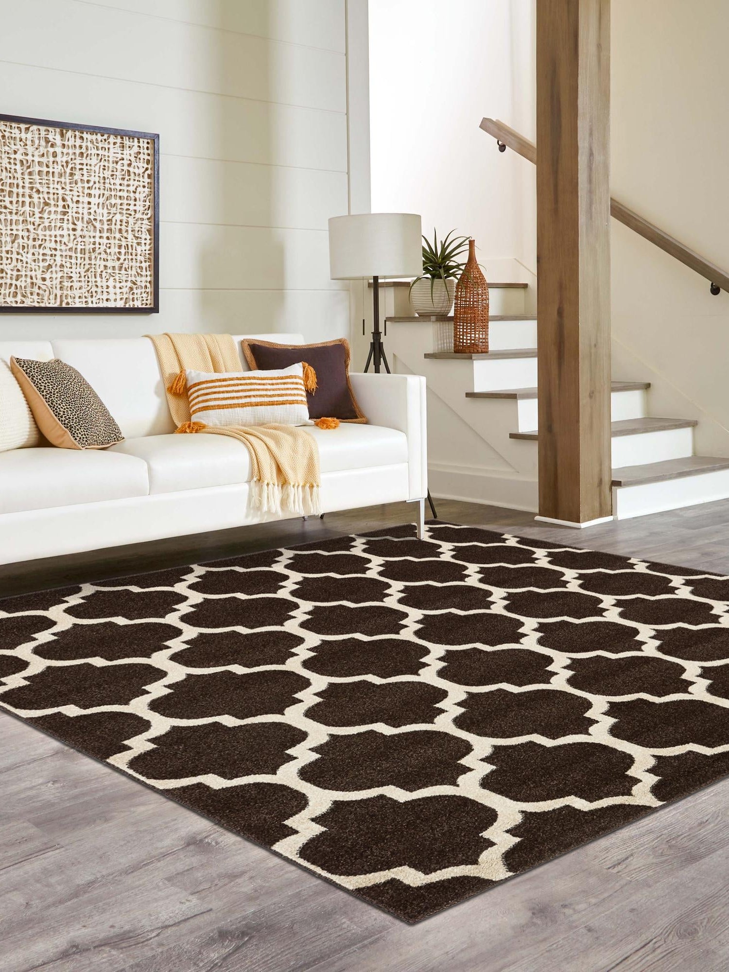 Chocolate Brown 10' x 10' Trellis Square Area Rug