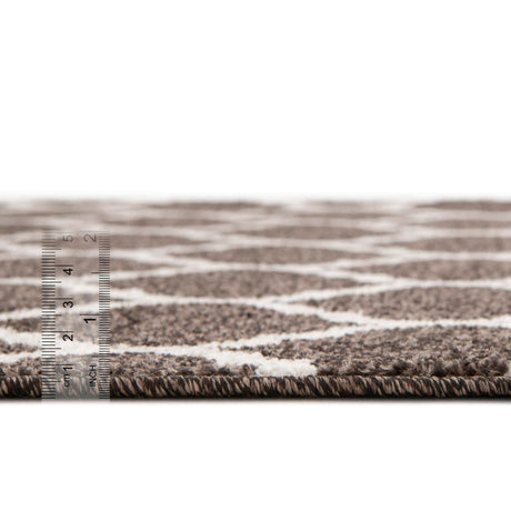 Chocolate Brown 10' x 10' Trellis Square Area Rug Geometric Modern Unique Durable Easy Clean Carpet for Contemporary Interior Design for Sale at Rug Engine