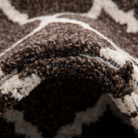 Chocolate Brown 10' x 10' Trellis Square Area Rug Geometric Modern Unique Durable Easy Clean Carpet for Contemporary Interior Design for Sale at Rug Engine