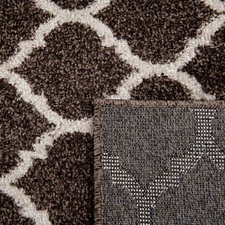 Chocolate Brown 7' 10 x 7' 10 Trellis Square Area Rug Geometric Modern Unique Durable Easy Clean Carpet for Contemporary Interior Design for Sale at Rug Engine